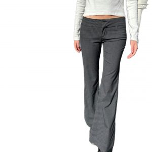 Street style striped contrasting micro flared casual pants