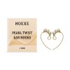 Hoexe Pearl Twist Ear Hook All-In-One Feminine Earclip Earring Twist Pearl Ear Hang