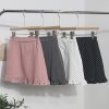 Black fungus edge polka dot skirt for women