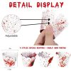 48Pcs Halloween Cupcake Toppers Wrappers Rip Kit Bloody Zombie Hand Cupcake Pick Decorations For Halloween Horror Movie Bloody Theme Birthday Party Cake Decorations Supplies
