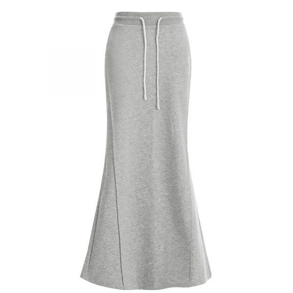 Women's Skirt Gray Casual Pencil Skirt | Straight Tube Long Skirt Mermaid Skirt