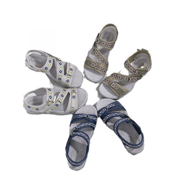 Sports sandals with printed Velcro plus size women's shoes