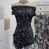 Floral slimming ribbon T-shirt