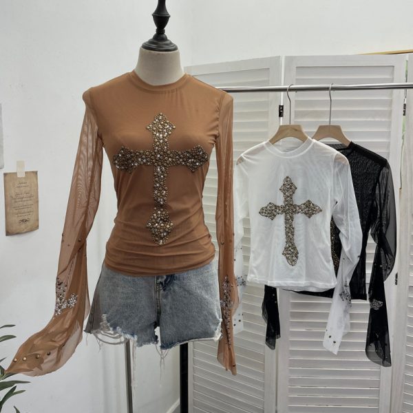 Flare Sleeve Double Layer Tulle Spicy Girl Top
