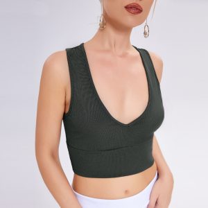 Cool Summer Fashionable And Sexy Deep V -neck Camisole Exposed Navel Suspender Vest