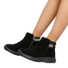 Cross-border Plus Size Pleated Side Zip Short Boots for Women Thick Sole Round Toe Suede Export Martin Boots
