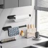 Stainless Steel Tissue Rack (Long Square Bottom Silver), Nail-Free And Perforation-Free Bathroom Toilet Paper Rack, Wall-Mounted Tissue Storage, Roll Paper Rack