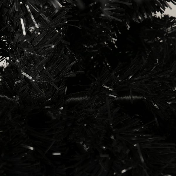 7.5 Ft. Black Slender Artificial Christmas Tree Including Collapsible Metal Stand