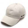 Soft top cap with side letter embroidery