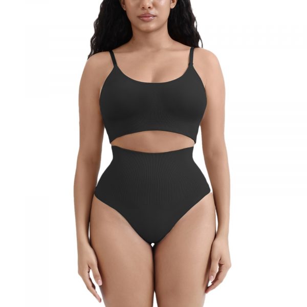 Thong Belly Control Underwear Set with Bra Large U-Shape
