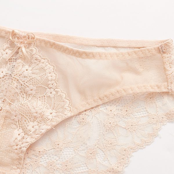 French Style Sexy Lace Briefs Ultra-thin Breathable Plus Size Women's Thong Underwear Low Waist Butt-lifting