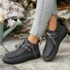 Lace-up Suede Single Shoes for Women Thick Sole Cloth Shoes