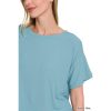Zenana Ribbed Round-Neck Crop T-Shirt