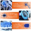 26Pcs Car Detailing Brush Kit Exterior Interior Car Cleaning Set Drill Brush Set Car Buffing Sponge Pads Kit For Cleaning Automobile Interior Exterior Wheels Dashboard
