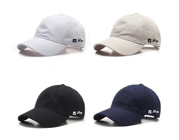 Soft top cap with side letter embroidery