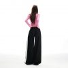 Women's Pants Black and White Casual Straight-Leg Trousers High-Waist Wide-Leg Pants