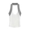 Color blocking U-neck hanging neck knitted camisole vest