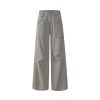 Women's Multi-Pocket Flared Work Jeans with Pleated Design and Low Waist Bootcut Style