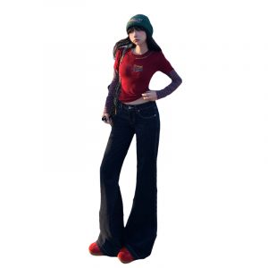 Women's Autumn and Winter Low-Waist Jeans Slimming Tapered Leg Pants