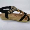 Large Size Flat Sandals Flower Rhinestone Sandals Beach Shoes