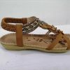 Large Size Flat Sandals Flower Rhinestone Sandals Beach Shoes