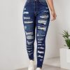 2025 Women's Ripped Tight Cropped Pants, New High Stretch Jeans, Fashionable And Versatile Street Style, Slim Fit Design, Women's Jeans And Clothing