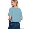 Zenana Ribbed Round-Neck Crop T-Shirt