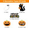 Set Of 25Pcs Halloween Party Striped Decorative Straws Disposable Drinking Straws Paper Straw Decor Happy Halloween Ghost Lantern Black Cat Halloween Party Supplies