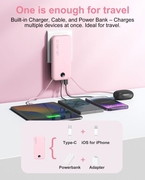 With AC Socket For Fast Charging, It Comes With A Dual-wire Digital Display Power Bank