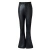 Women's Pants Skinny Leather Trousers Low Waist Versatile Drape Flare Casual Pants