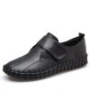 Shenrui Brand Spring and Autumn New Genuine Leather Women's Shoes with Deep Mouth Velcro Stitching Flat Sole Anti-Slip Middle-aged and Elderly Single Shoes