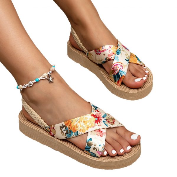 Cross-border European and American Style Women's Sandals New Fashionable Outdoor Wear Small Size Height-increasing Flat Heel Thick Sole Sandals Summer