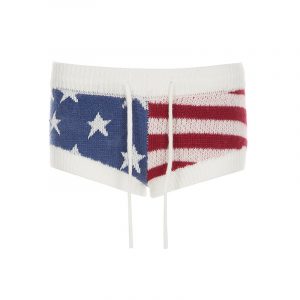 Star contrasting striped woolen shorts