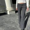 Street style striped contrasting micro flared casual pants
