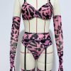 Cross-border  Sexy Underwear Five-piece Set with Gloves, Stockings, Tie-dye Design, Colorful Design, Erotic Underwear Set