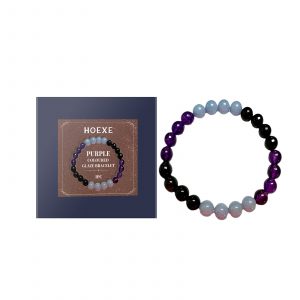Purple Glass Bracelet, Glass Crystal Personality Fashion Decorative Clothing Accessories Hand Beaded Bracelet