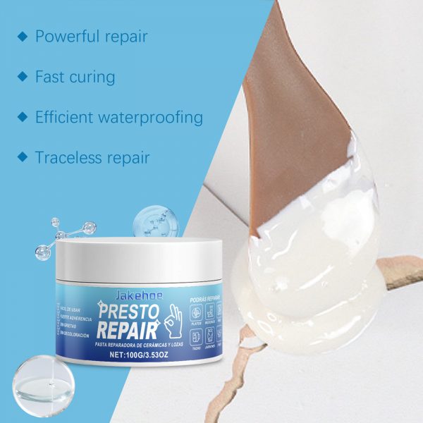 Jakehoe Ceramic Repair Paste Bathroom Kitchen Tile Repair Waterproof Wear Resistant Craft Home Repair Paste