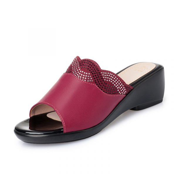 Women's Sandals High Heel Waterproof Platform Thick Sole Casual Shoes Plus Size 43