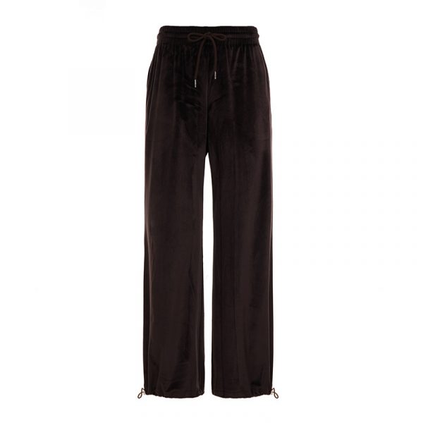 Casual lace up high waisted straight leg pants
