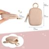 Leather Coin Purse, Small Change Purse Keychain Wallet For Women, Mini Coin Pouch With Zipper