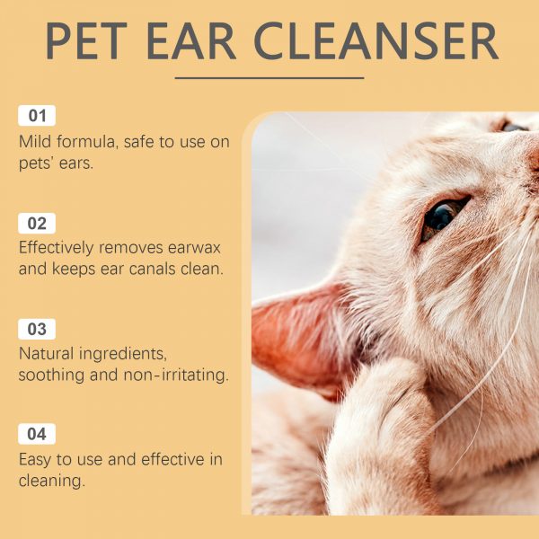 Yegbong Pet Ear Cleaner All-Purpose Ear Cleaning Dirt Cleaning Solution For Cats And Dogs