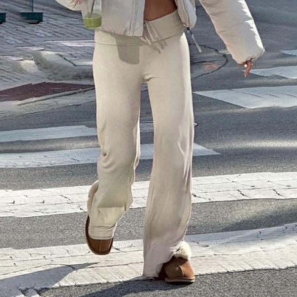 Daily home versatile basic straight leg pants