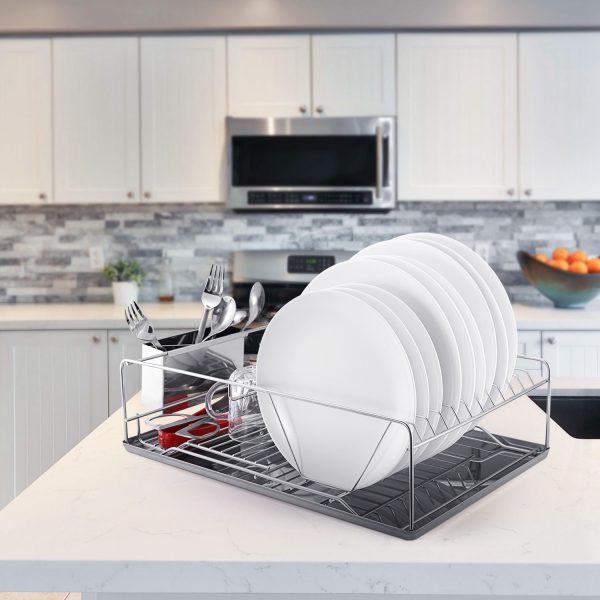Dish Drying Rack Stainless Steel Dish Rack Drainboard Cutlery Holder Kitchen Dish Organizer