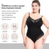Plus Size Lace Thong Open Crotch Abdominal Support Bodysuit Strap Shapewear Underwear