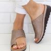 Women Slippers Flat Sole Casual Soft Big Toe Foot Sandal
