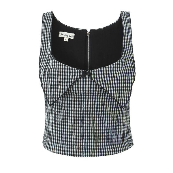 Bubble grid V-neck bow vest+high waisted irregular skirt two-piece set for women
