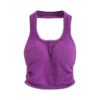 Imitation mink fur pleated neck hanging small camisole vest
