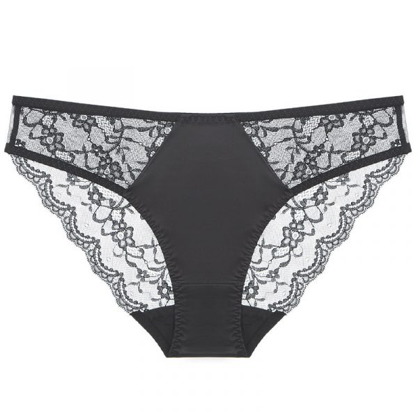 Sexy Women's Underwear Ultra-thin Breathable Lace Plus Size Panties with Cotton Crotch Tummy Control Low Waist Triangle Briefs