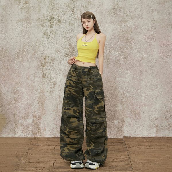 Women's  Casual Work Pants  Waist Cuffed Loose Slim Wide Leg Pants