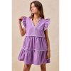 BiBi Gameday Theme Contrast Binding Ruffled Dress